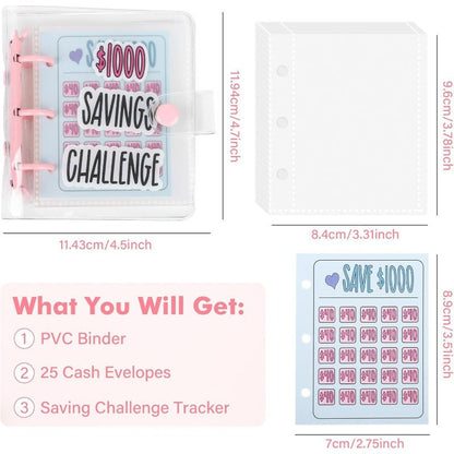 Mini Budget Binder with 25 Waterproof Envelopes