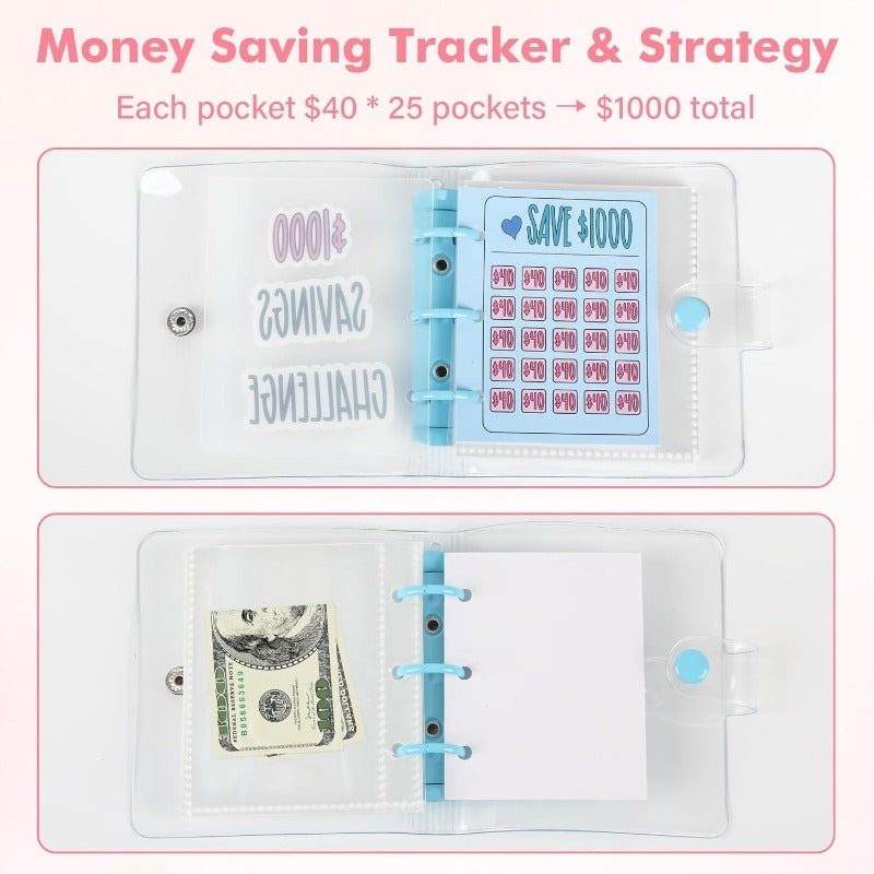 Mini Budget Binder with 25 Waterproof Envelopes