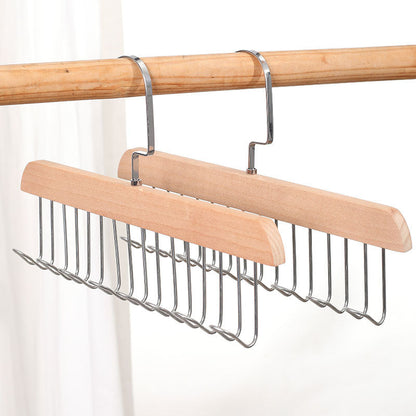HangTidy Solid Wood & Steel Multi-Hook Closet Hanger