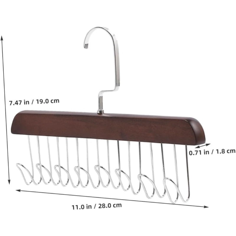 HangTidy Solid Wood & Steel Multi-Hook Closet Hanger